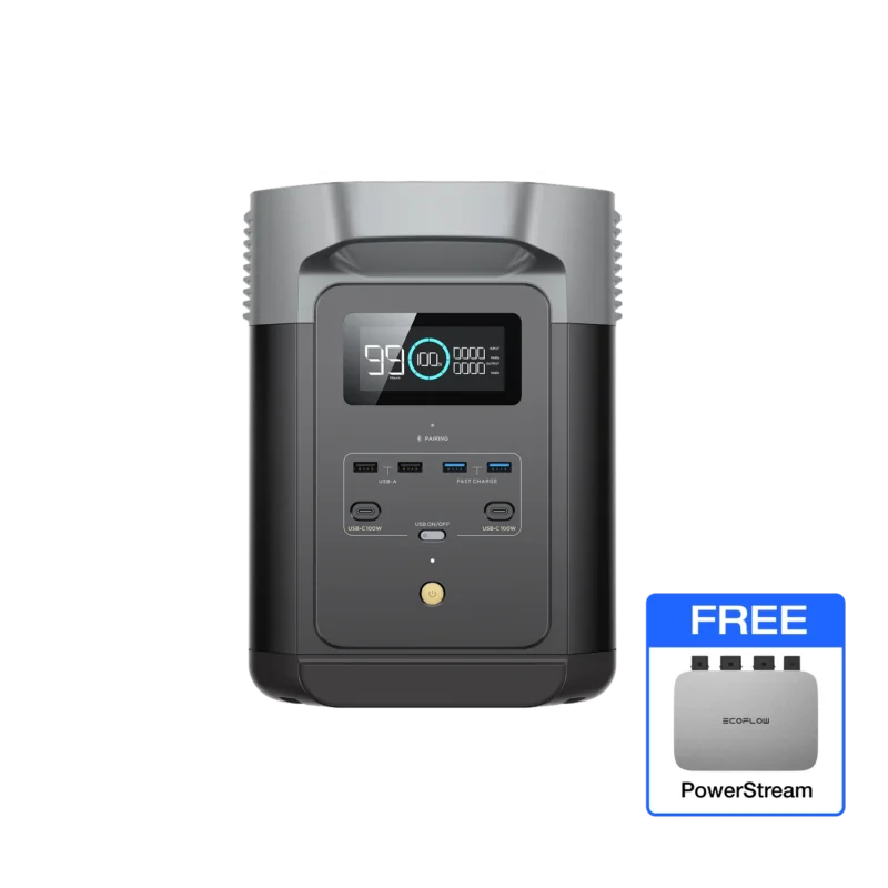 EcoFlow DELTA 2 Portable Power Station – 1024Wh LiFePO4 Battery, 1800W AC Output, X-Stream Fast Charging