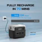 EcoFlow RIVER Pro Portable Power Station – 720Wh Capacity, 600W AC Output, X-Stream Fast Charging