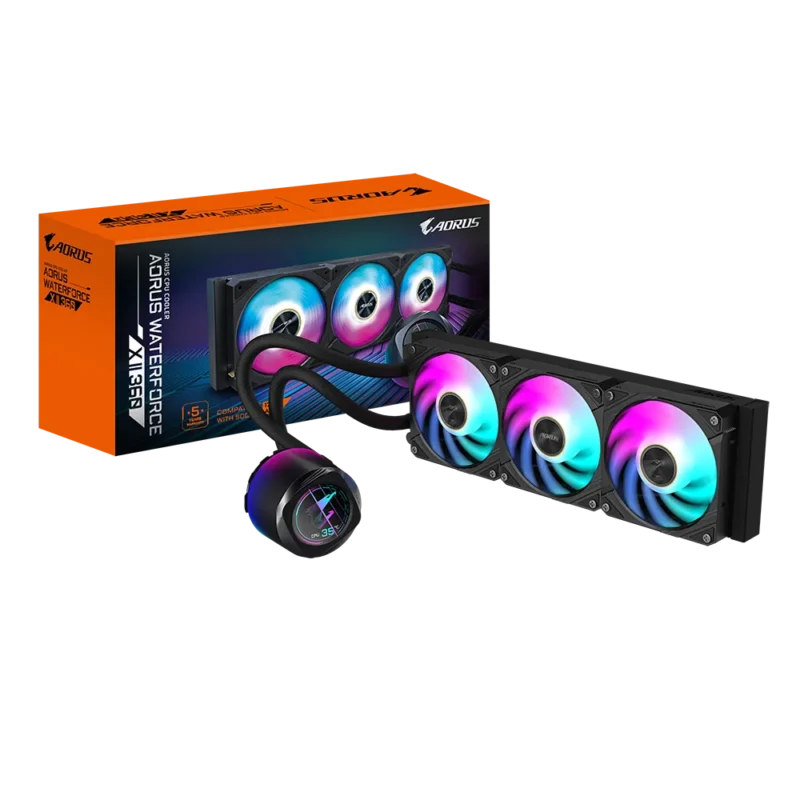 Gigabyte AORUS WATERFORCE X II 360 360mm cooler, Intel 115x, 1200, 1700, 1851 / AMD TR4, AM5, AM4, sTR5