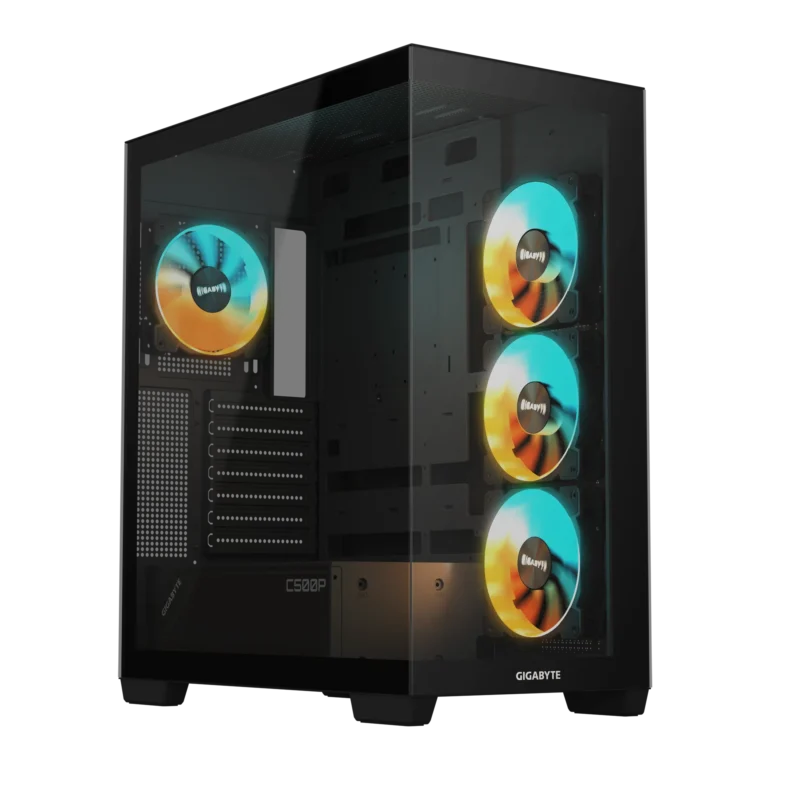 Gigabyte C500P - 4mm 270 Panoramic tempered glass side + front panel with anti-dropping design - black Gigabyte C500P - 4mm 270 Panoramic tempered glass side + front panel with anti-dropping design - black