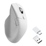 Keychron M6SB72 1K Wireless Mouse (BT/2.4GHz/Wired) with Huano silent Micro switch and premium wheel - White