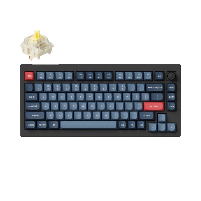 Keychron V1 Max QMK/VIA Wireless Custom Mechanical Keyboard, BANANA Switches – Black Keychron V1 Max QMK/VIA Wireless Custom Mechanical Keyboard, BANANA Switches – Black