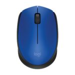 Logitech M171 wireless mouse Black + Blue - auto sleep with on/off power switch , receiver storage in mouse
