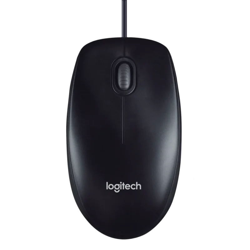Logitech M90 Wired Optical Mouse – Full-Size Ambidextrous Design, 1000 DPI High-Definition Tracking