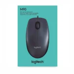 Logitech M90 Wired Optical Mouse – Full-Size Ambidextrous Design, 1000 DPI High-Definition Tracking