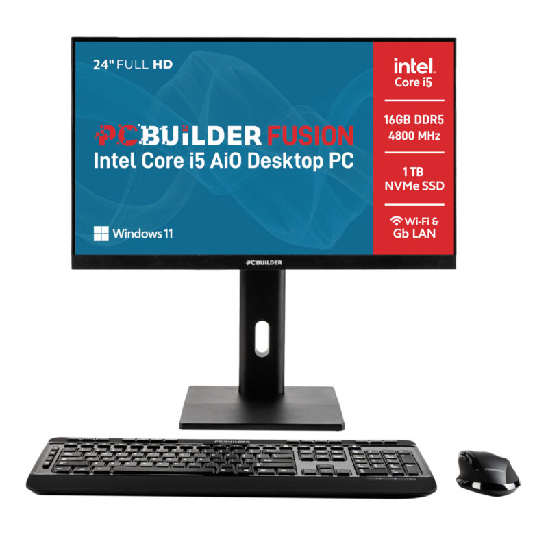 PCBuilder FUSION 24" Intel Core i5-12400 16GB DDR5 1TB Windows 11 AiO Desktop PC PCBuilder FUSION 24" Intel Core i5-12400 16GB DDR5 1TB Windows 11 AiO Desktop PC