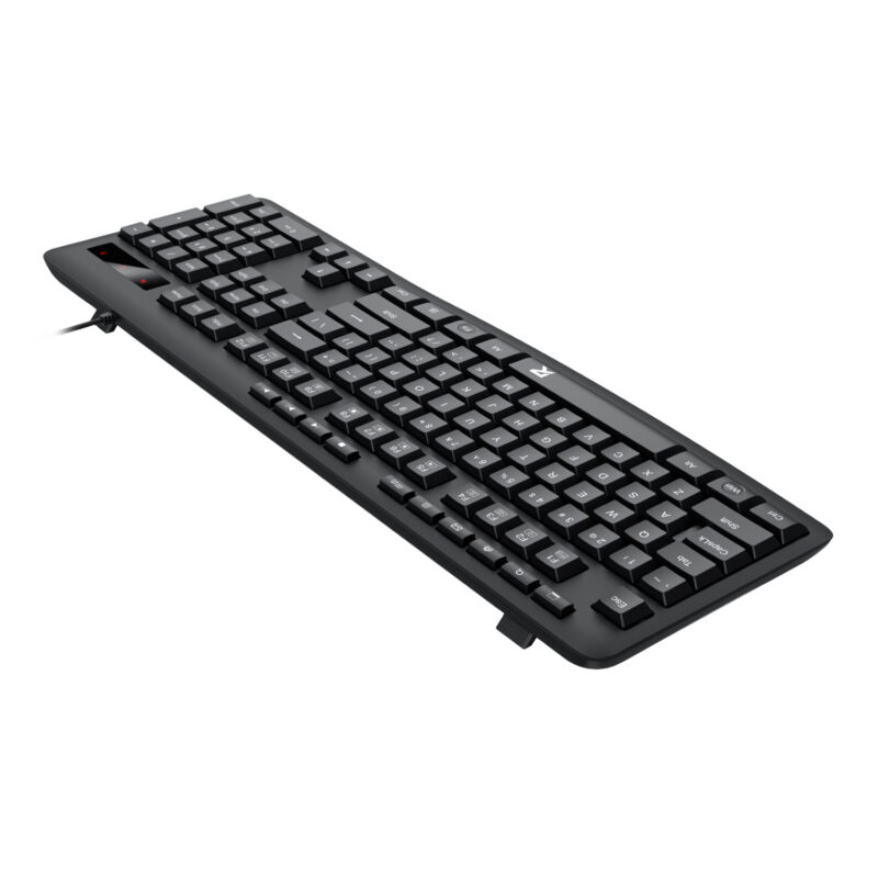 Redragon BK-7366 Full-size Ergonomic Wired Membrane Office Keyboard - Black