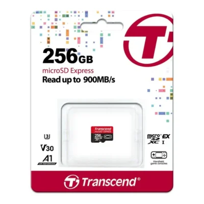 Transcend 256 GB microSD Express Card, PCIe Gen 3 Read up to 900MB/S Write up to 780 MB/s UHS-I U3 V30 A1