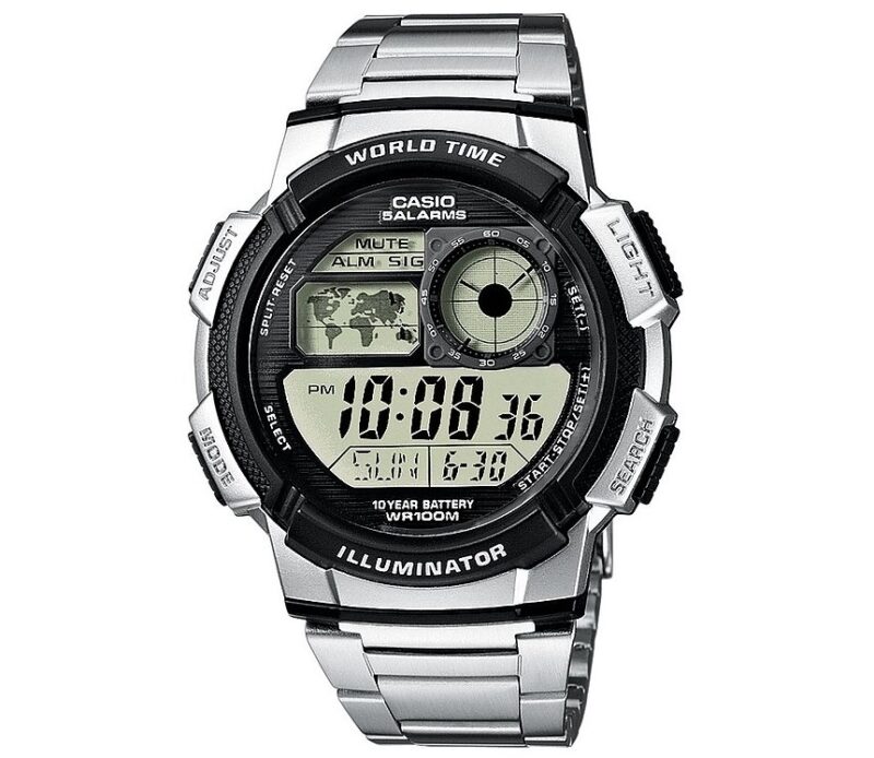 Casio Sport Diver - World Time Illuminator - 5 Alarms. 10 Years Battery (AE-1000WD-1AVDF) Men's Watch_main