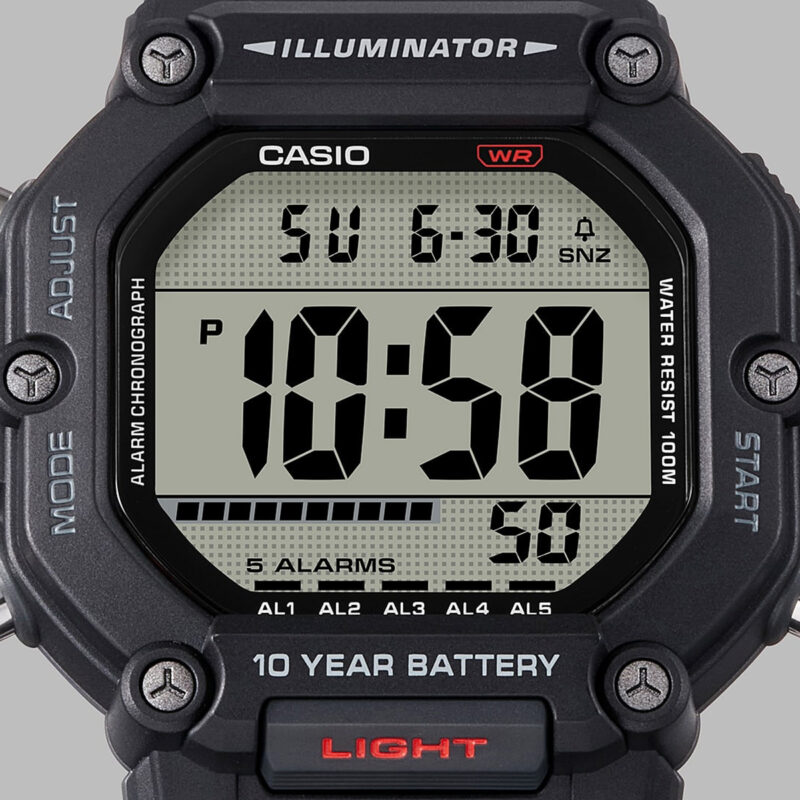 CASIO SPORT COLLECTION OVERSIZE 10 YEARS BATTERY - BLACK (AE-1600H-1AVEF) - Image 3