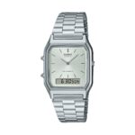 Casio Vintage Edgy Collection Sunray Dial - Silver (AQ-230A-7AMQYES) Unisex Watch_main
