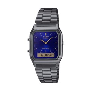 Casio Vintage Edgy Collection Sunray Dial - Gun Metal Night Blue (AQ-230EGG-2AEF) Unisex Watch_main