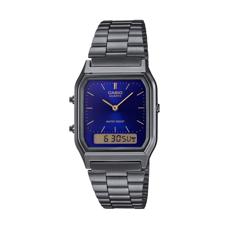 Casio Vintage Edgy Collection Sunray Dial - Gun Metal Night Blue (AQ-230EGG-2AEF) Unisex Watch_main