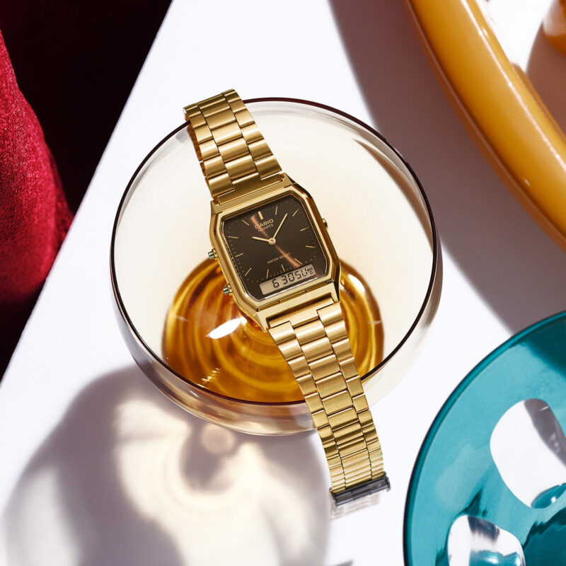 Casio Vintage Edgy Collection Sunray Dial. Gold - Black (AQ-230GA-5AMQYES) Unisex Watch_2