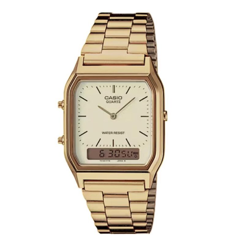 Casio Vintage Edgy Collection Sunray Dial - Gold (AQ-230GA-9DMQYES) Unisex Watch_main