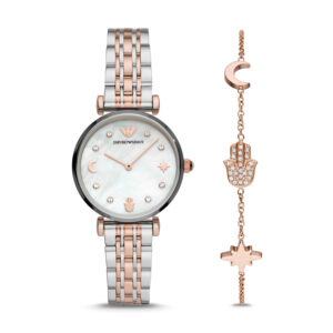 Emporio Armani Women's Watch & Bracelet Set (AR80037) - Gianni T-Bar Collection