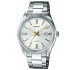 Casio Collection Lady Date - Argentee. Gold Indexes (LTP-1302D-7A2VDF) Women's Watch_main