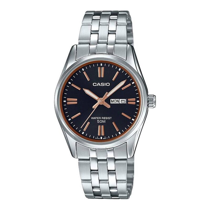 Casio Collection Lady Day & Date - Black. Bronze Indexes (LTP-1335D-1A2VDF) Women's Watch_main