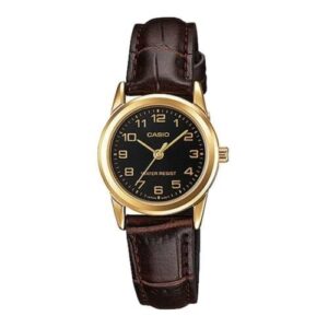 Casio Collection Lady 3h Gold. Leather - Black (LTP-V001GL-1BUDF) Women's Watch_main