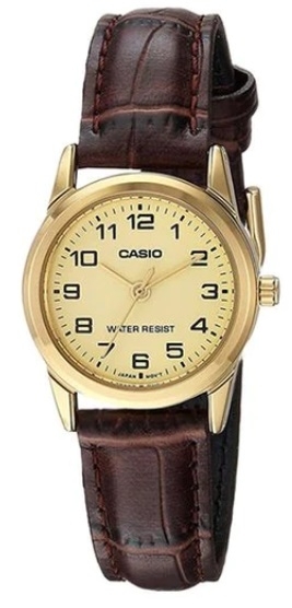 Casio Collection Lady 3h Gold. Leather - Gold (LTP-V001GL-9BUDF) Women's Watch_main