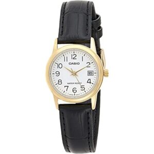 Casio Collection Lady Date Gold. Leather - White (LTP-V002GL-7B2UDF) Women's Watch_main