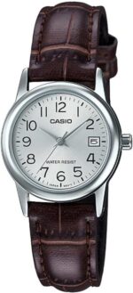 Casio Collection Lady Date Silver. Leather - Argentee (LTP-V002L-7B2UDF) Women's Watch_main