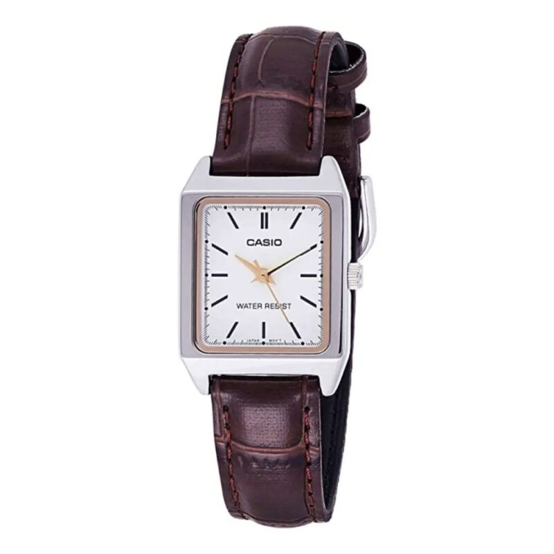 Casio Collection Tank. Leather - White (LTP-V007L-7E2UDF) Women's Watch_main