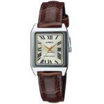 Casio Collection Tank. Leather - Champagne (LTP-V007L-9BUDF) Women's Watch_main