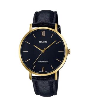 Casio Collection Minimal Gold. Leather - Black (LTP-VT01GL-1BUDF) Women's Watch_main
