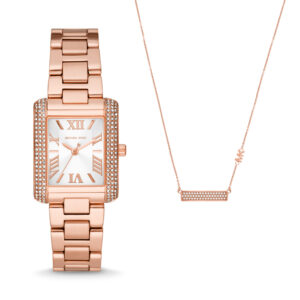 Michael Kors Women's Jewellery Set - Watch & Necklace (MK1074SET) - Emery Collection