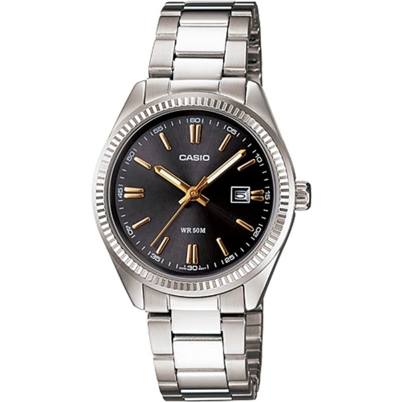 Casio Collection Date - Black. Gold Indexes (MTP-1302D-1A2VDF) Men's Watch_main
