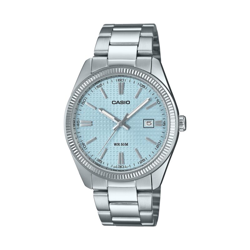 Casio Collection Date - Golf Ball Dial - Light Blue (MTP-1302PE-2AVEF) Men's Watch_main
