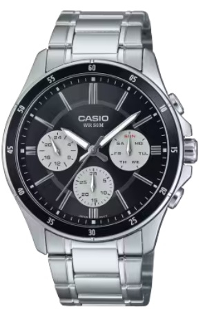 Casio Collection Multifunction Calendar - Black & White Panda (MTP-1374D-1A3VDF) Men's Watch_main
