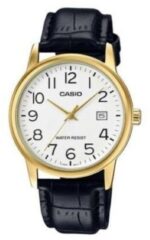 Casio Collection Date Gold. Leather - White (MTP-V002GL-7B2UDF) Men's Watch_main
