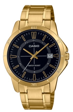 Casio Collection Casual Date Gold - Black (MTP-V004G-1CUDF) Men's Watch_main