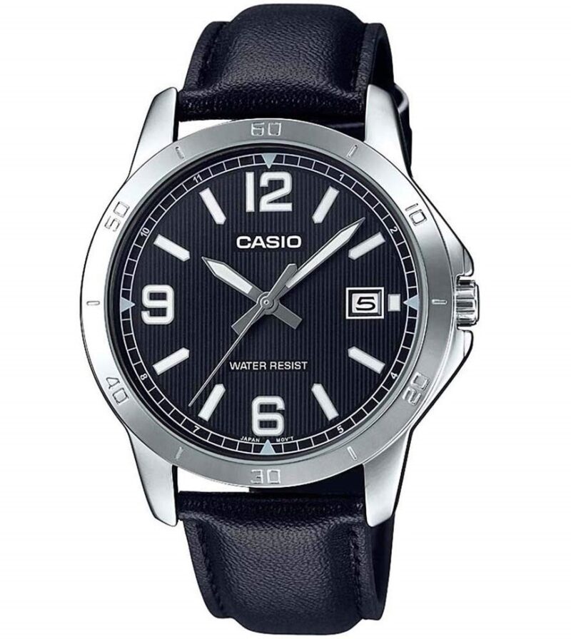 Casio Collection Casual Date. Leather - Black (MTP-V004L-1BUDF) Men's Watch_main