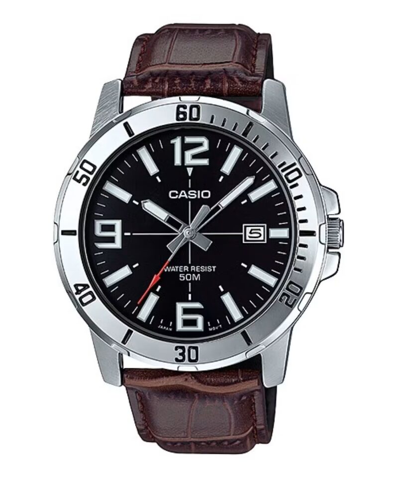 Casio Sport Collection Diver 50m Leather - Brown (MTP-VD01L-1BVUDF) Men's Watch_main