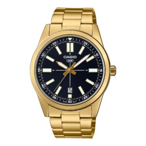 Casio Collection Casual Date Gold Serie - Black (MTP-VD02G-1EUDF) Men's Watch_main