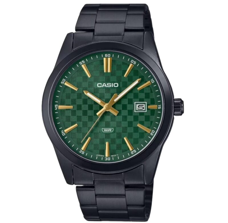Casio Collection Date - Carbon Look - Green (MTP-VD03B-3AUDF) Men's Watch_main