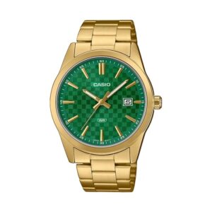 Casio Collection Date Gold - Carbon Look - Green (MTP-VD03G-3AUDF) Men's Watch_main