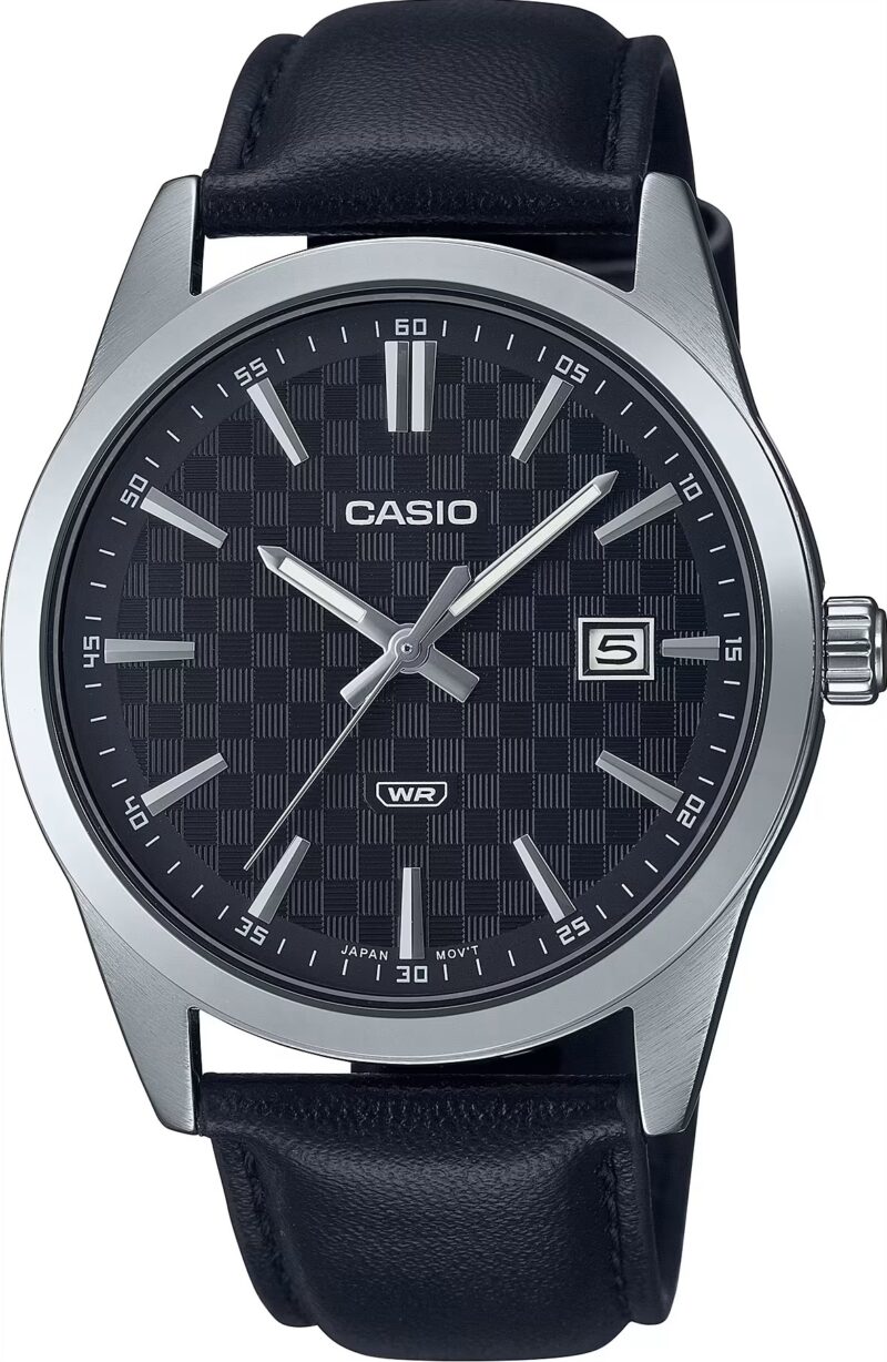 Casio Collection Date - Carbon Look - Silver & Black (MTP-VD03L-1AUDF) Men's Watch_main