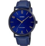 Casio Collection Minimal. Leather - Blue (MTP-VT01BL-2BUDF) Men's Watch