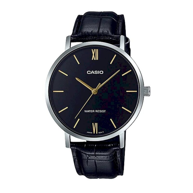 Casio Collection Minimal. Leather - Black (MTP-VT01L-1BUDF) Men's Watch_main