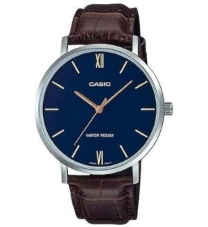Casio Collection Minimal. Leather - Blue (MTP-VT01L-2BUDF) Men's Watch_main