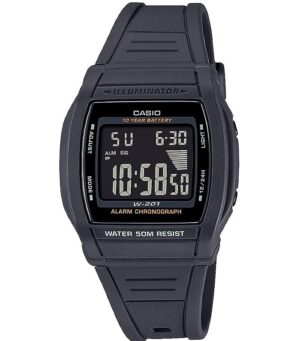Casio Digital Sport Bold Dial. Led Light. 10 Year Battery (W-201-1BVDF) Unisex Watch_main
