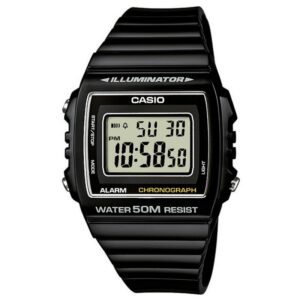 CASIO TIMELESS COLLECTION SPORT ILLUMINATOR WR 50M, ALARM, CHRONOGRAPH - BLACK (W-215H-1AVDF)