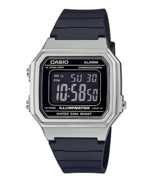 Casio Timeless Collection Sport Illuminator Wr 50m. Alarm. Chronograph - Silver - Metal Serie (W-217HM-7BVDF) Men's Watch_main
