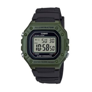 ?casio Timeless Collection Sport Illuminator Wr 50m. Alarm. Chronograph - Army Green (W-218H-3AVEF) Men's Watch_main