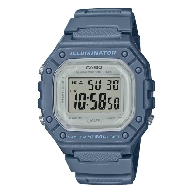 Casio Timeless Collection Sport Illuminator Wr 50m. Alarm. Chronograph - Avio - Colored Serie (W-218HC-2AVDF) Unisex Watch_main