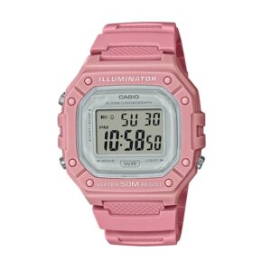 Casio Timeless Collection Sport Illuminator Wr 50m. Alarm. Chronograph - Pink - Colored Serie (W-218HC-4AVEF) Unisex Watch_main